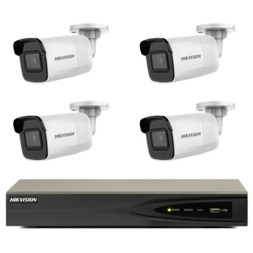 Hikvision DarkFighter 6MP 4CH Mini-Bullet IP Camera Kit
