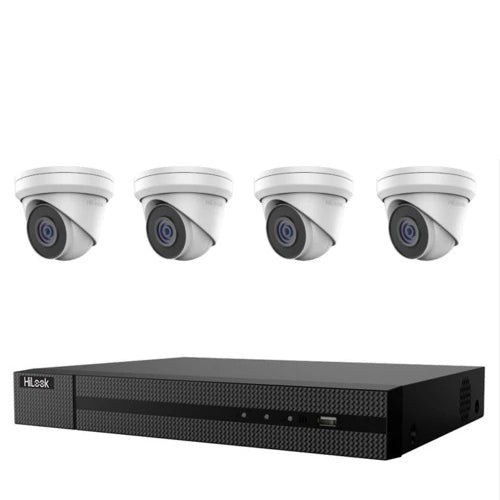 Hi Look Camera 4mp Hikvision HiLook 4MP 4CH Turret IP Camera Kit – Gold Coast Security Cameras